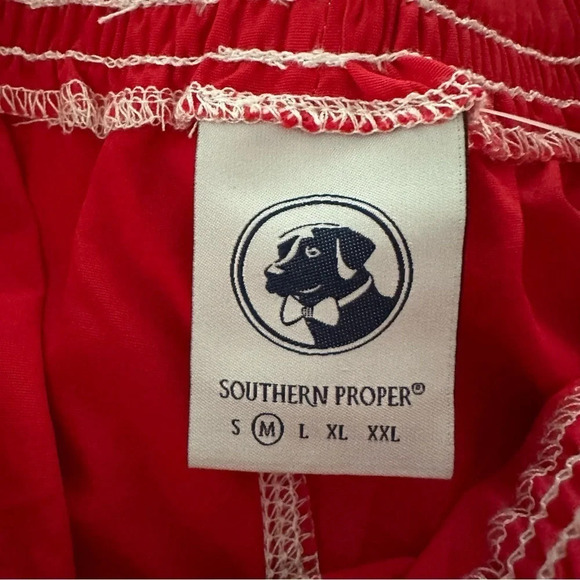 NWT southern proper Mens Medium Red Unlined Swim Shorts Trunks New 5” - Picture 3 of 5